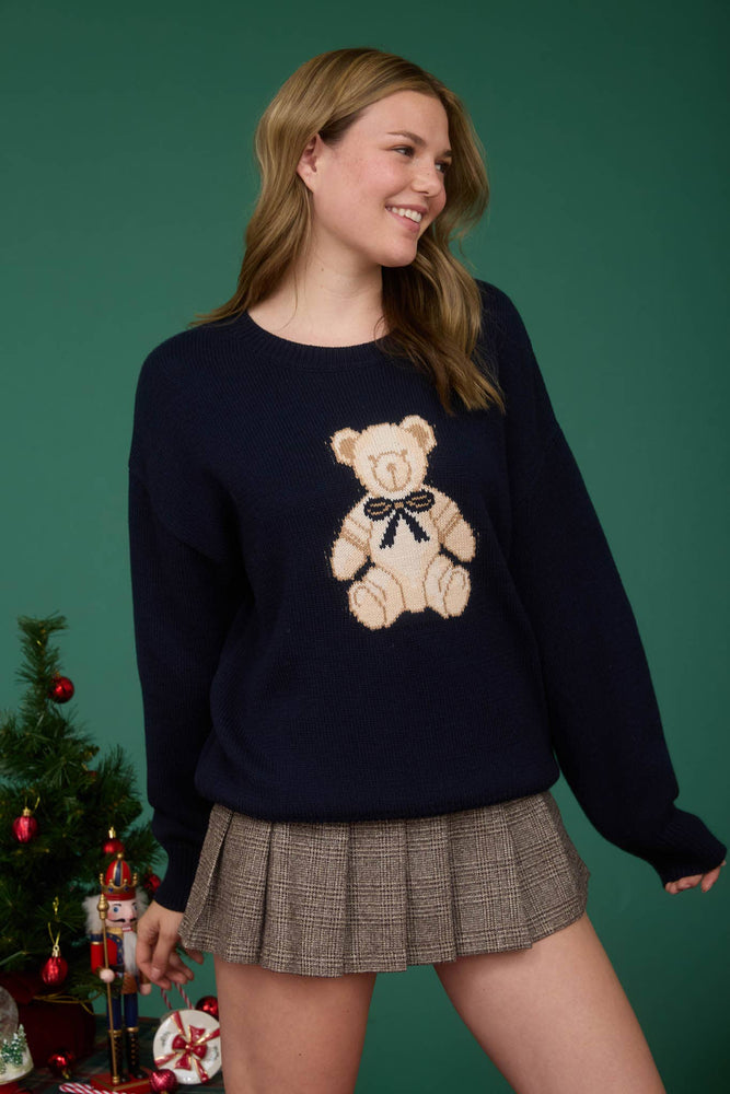 Teddy Bear “ Coffee Time “ Embroidered Sweatshirt