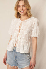** Imperfect Delicate Flower Tie Front Top