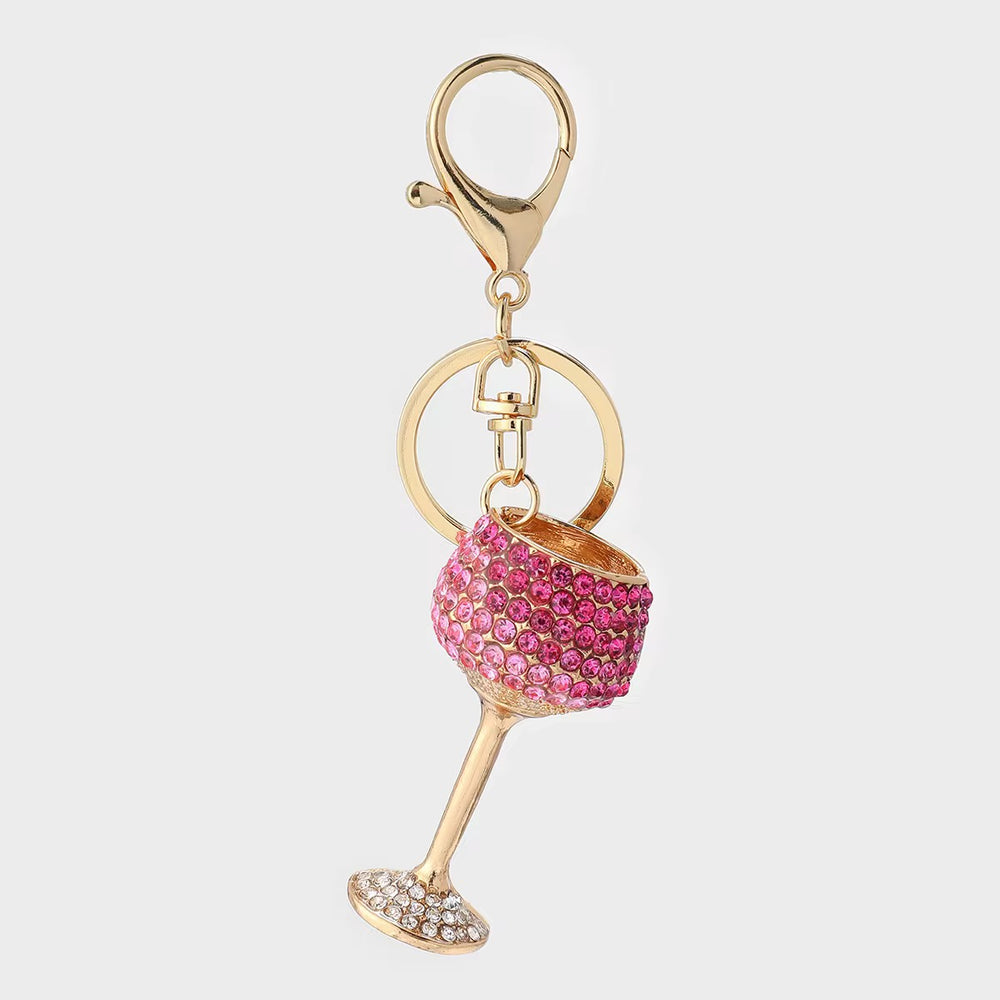 Wine + Sparkle Keychain