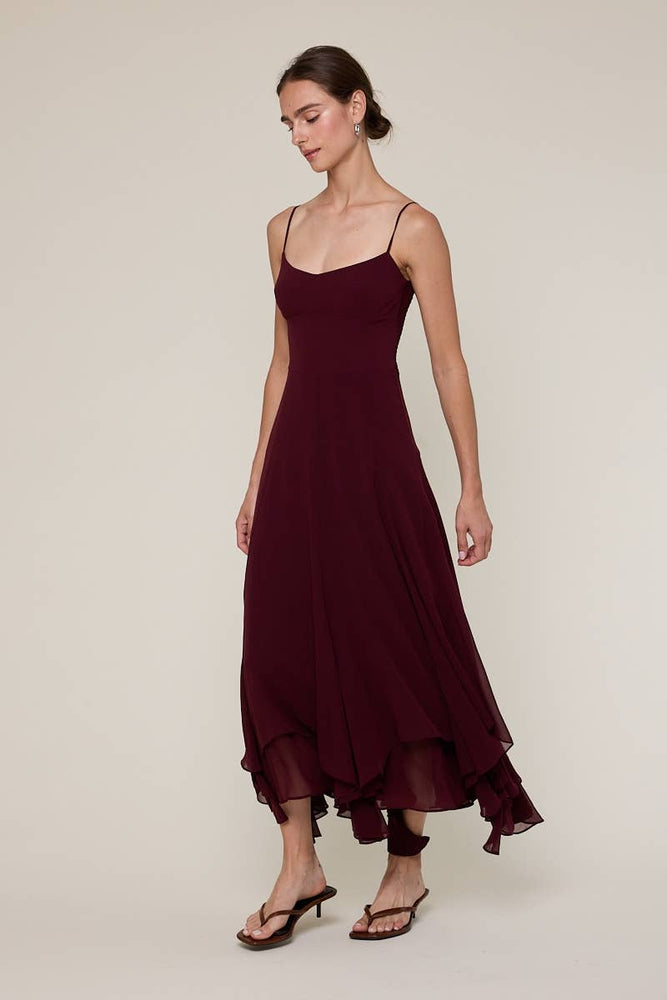 Go With The Flow Chiffon Midi Dress