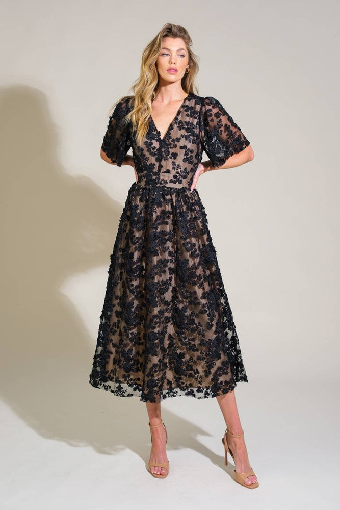 A woven lace midi dress