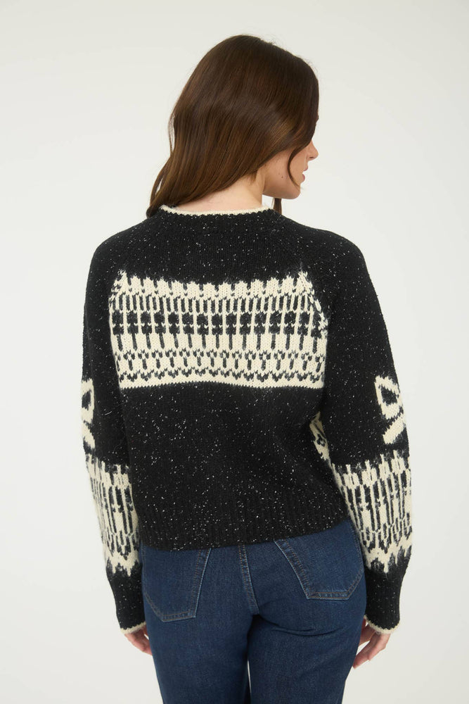 Black Swans and Bows Jaquard Cardigan