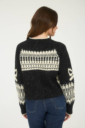 Black Swans and Bows Jaquard Cardigan
