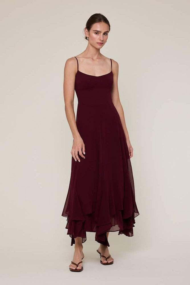 Go With The Flow Chiffon Midi Dress