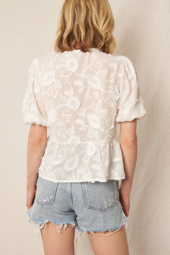 ** Imperfect Delicate Flower Tie Front Top