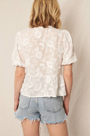 ** Imperfect Delicate Flower Tie Front Top